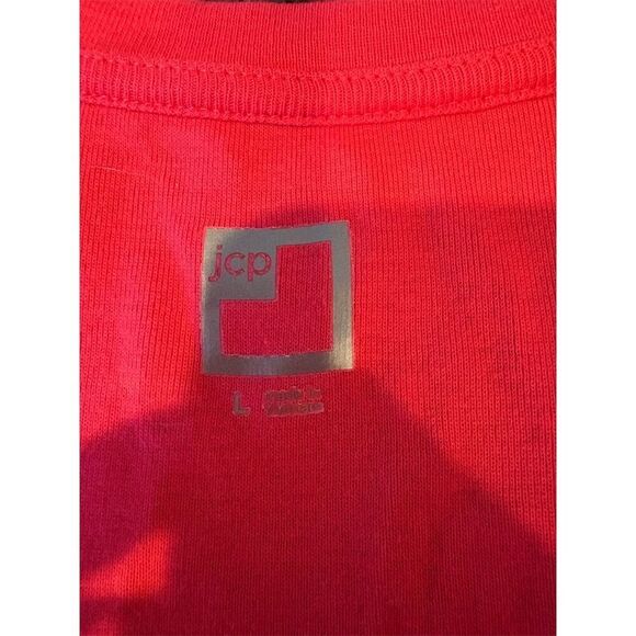 JC Penney Women's V-Neck Short Sleeve T-Shirt Pink Size L Casual - Picture 5 of 7